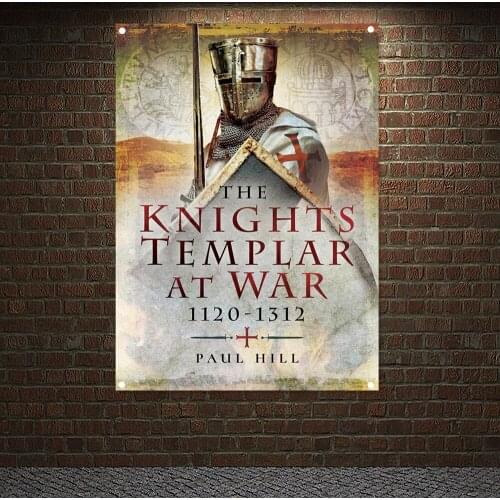 Ancient Military Posters Mural Templar Knight Banners Retro Print Art Crusader Flags Canvas Painting Wall Hanging Home Decor E5