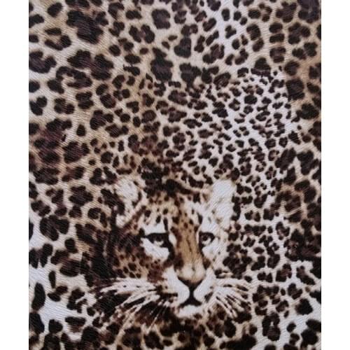 Synthetic PVC tiger printed leather material