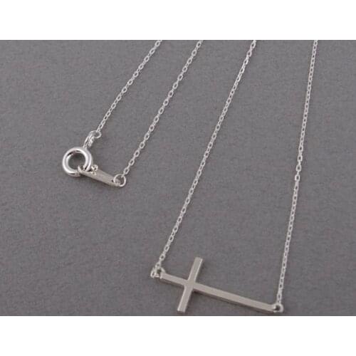 SMJEL 2017 New Women Necklace Jewelry Boho Cross Sideways Necklace Religious Necklaces for Women Punk Men Necklace N035