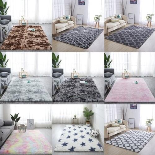 Shaggy Tie-dye Carpet Printed Plush Floor Fluffy Mats Area Rug Living Room Mats Living Room Bedroom Anti-slip Floor Mats
