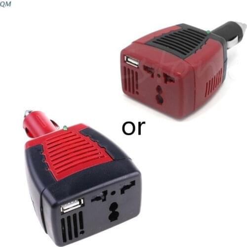 13MF 1PC Car DC 12V to AC 220V 75W Power Inverter Adapter USB 5V