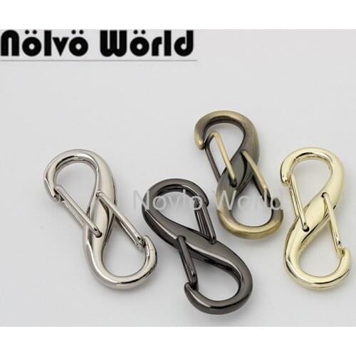 10-50 pieces 5 colors 37*15mm zinc alloy double head snap hook for bag chain connector clasp bag accessories