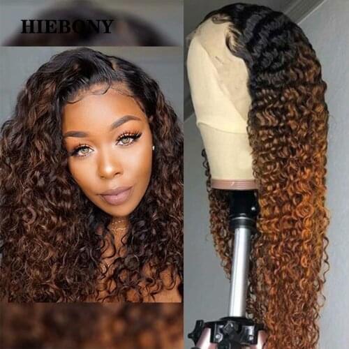 1B30 Ombre Curly Lace Front Human Hair Wigs with Baby Hair Ombre Blonde 13x6 Curly Lace Front Wig Bleached Knots for Black Women