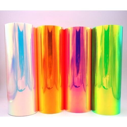25x100cm Laser Symphony Luminous PU Heat Transfer Vinyl Film Heat Press T-shirt HTV Printing Sheet DIY Clothing Film High Shine