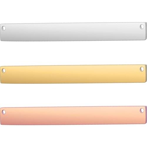 3pcs/lot 7*36mm Stainless Steel Tag Connectors Bracelet Making Necklace Charms Pendant DIY Jewelry Handmade Accessories