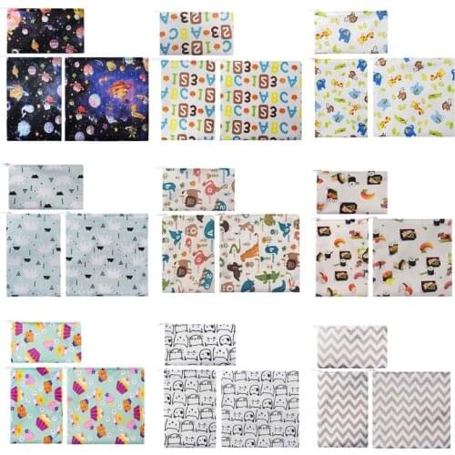 3Pcs Waterproof Reusable Snack Bag Eco-friendly Bread Sandwich Food Storage Pouch Kitchen Supplies