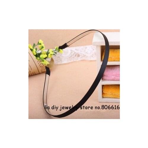 5MM/W 20PCS Black Ribbon & Metal Hairband Headband DIY Hair Jewelry Accessory Findings Components