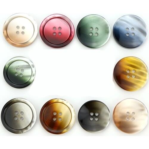 6 Pcs 15/20/25/30mm Round Resin Buttons 4 Holes for Clothing Button Gradient Color Scrapbooking Craft Decoration DIY Accessories