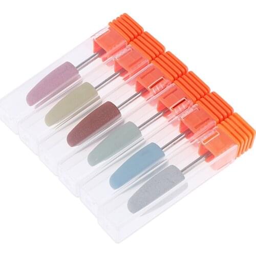 6pcs/pack Hard Wearing Silicone Nail Drill Bits Set Electric Polishing Grinding Buffing Head Manicure Buffer
