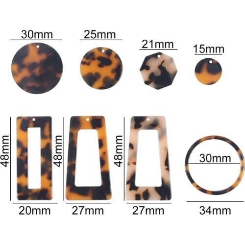 8Pcs Acrylic Leopard Small Pendant Flat For DIY Crafts Necklace Earrings Findings Making Supplies Decoration Jewelry Accessories