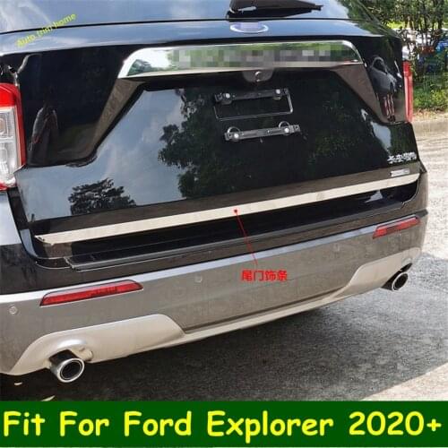Car Rear Trunk Door Bottom Panel Trim Tail Bumper Strips Cover Atyling Exterior Accessories Fit For Ford Explorer 2020 2021