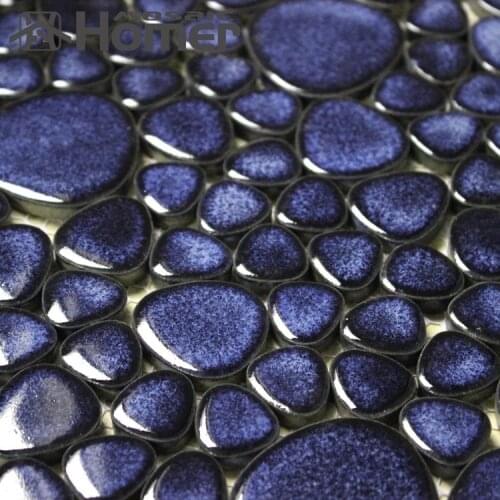 Shipping free!! navy blue pebble ceramic mosaic tiles bathroom floor tiles HME7006 for wall, floor and backsplash mosaic tiles