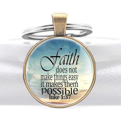 Bible Quotes Luke 1:37 Verses Key Chain