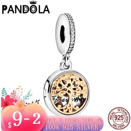Hot 100% 925 Sterling SILVER charms Family Roots Dangle Charm fit Original Pandora Bracelet silver 925 jewelry