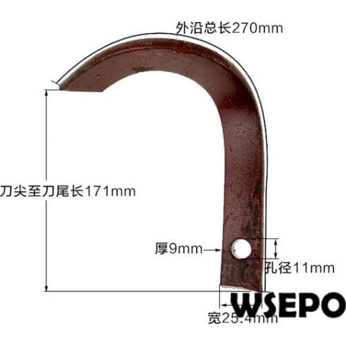 OEM Quality! Anti-Tangle Blades Set(4 PC) for 170F(7HP)Gas Engine or 170F/173F 4~5HP Diesel Engine Powered Farm/Garden Tillers