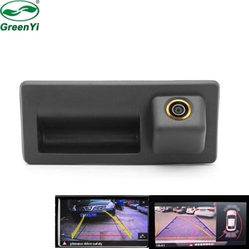 RCD330 Car Trunk Handle Rear View Camera For Audi A2 A3 A4 A6 Q2 VW MQB PQ MIB Stereo Monitor Data Trajectory Line . No CANBUS
