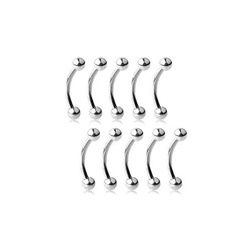 LOT50pcs Free Shippment Body Piercing Jewelry - Surgical Steel Eyebrow Tragus Bar Piercing Curved 16g Eyebrow Piercing