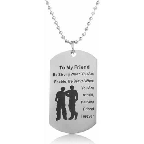 Trendy Friendship Necklaces Best Friends Forever Dog Tag Pendant Stainless Steel Necklace BFF Gifts Jewelry Graduation Souvenir