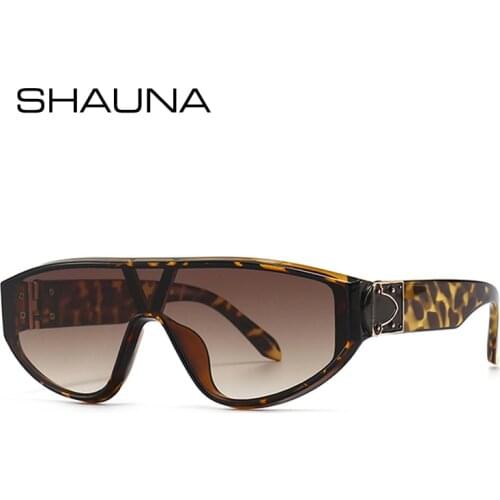 SHAUNA Retro One Piece Sunglasses Women Fashion Brand Designer Gradient Shades UV400 Men Blue Champagne Sun Glasses