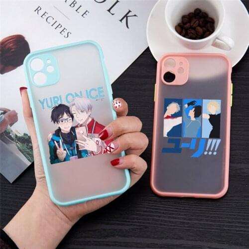 Soft Bumper Japan Anime Phone Case for IPhone 8 7 6 6S Plus X 11 12 Mini Pro XS MAX SE 2020 XR Hot Yuri on Ice Anime Cover Coque