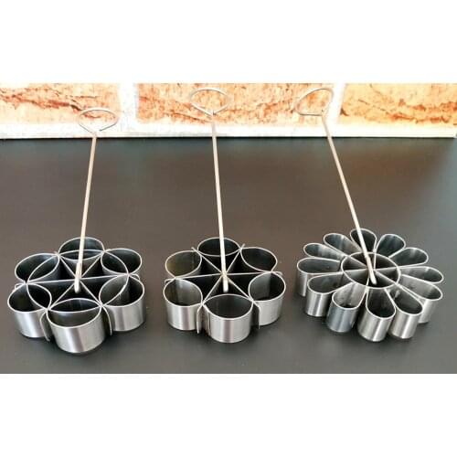 NEW Handmade Stainless Steel Rosette Cookies Patty Shell Vintage Brass Flower Mold Mould 9 cm MDSET-002