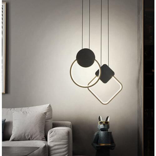 Modern Round Ring Led Pendant Lights Bedside Bedroom Kitchen Fixture Hanging Lamps Home Decoration Accessories Interior Lighting