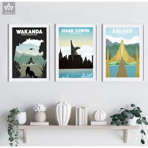 Nordic Vintage Travel Heroic Figure Posters Movie Poster Landscape Art Canvas Painting Wall Pictures Home Decoration Decor
