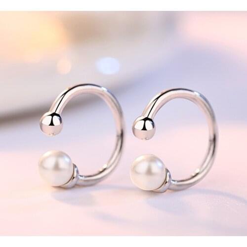 Exquisite Korean Pearl Silver Color Clip Earrings For Women Earring Earings Jewelry Earing Brincos Oorbellen Pendientes A956