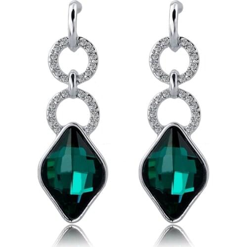 Szelam Low Love Austrian Crystals Drop Earings Fashion Jewelry Silver Vintage wedding Dangle Earrings for women SER140310