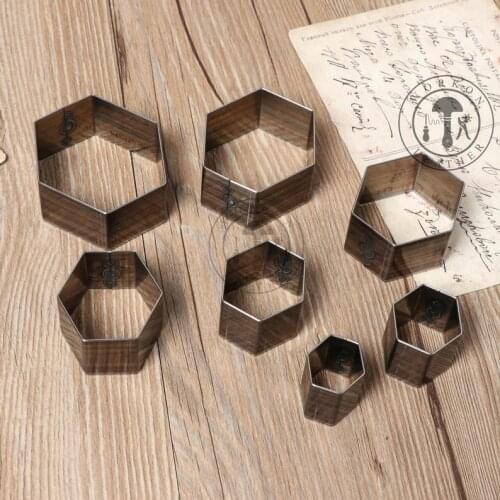 Hexagon geometrical earring leather paper cutting punching click steel rule die press tool cutter handmake handcraft diy