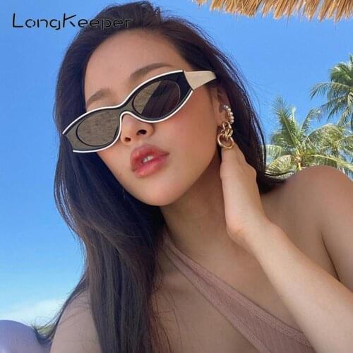 2021 New Fashion Unique Oval Sunglasses For Women Luxury Brand Black White Cat Eye Sun Glasses Men Vintage Hip Hop Shades UV400