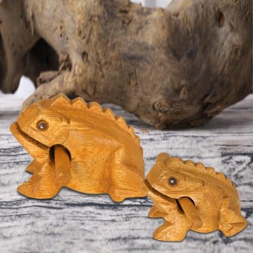 Percusion Carved Croaking Wood Percussion Musical Sound Wood Frog Tone Block Toy Wooden Lucky for Frogs toy Gift