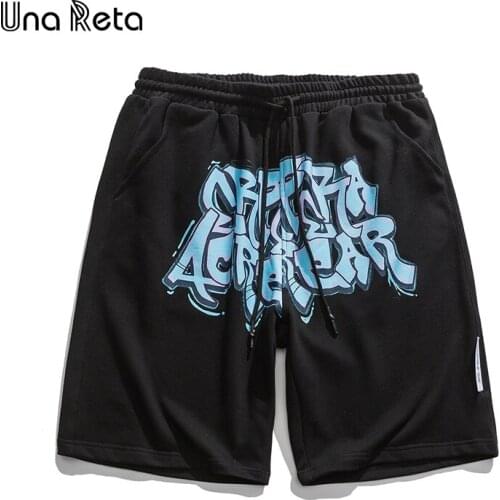 Una Reta Summer Shorts Men New Streetwear Harajuku Sweatpants Hip Hop Graffiti letter Print Casual Shorts Mens clothing