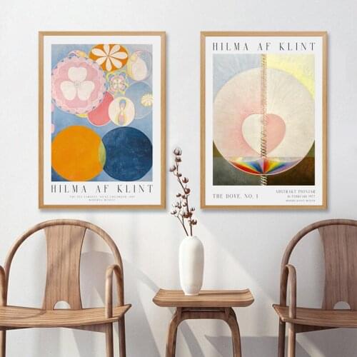 Museum Exhibition Posters and Prints Swedish Abstract Female Painter Artwork Canvas Painting Wall Pictures Decor Toile Murale