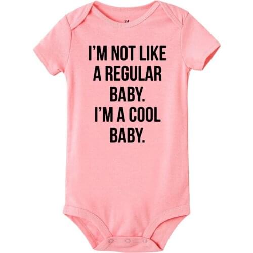 I am not like a regular baby I am a cool baby Fashion Newborn Toddler Infant Baby Romper Jumpsuit Playsuit Little girl Outfits