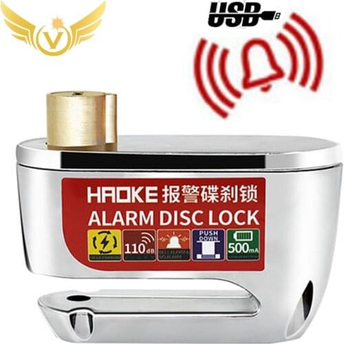 Motorcycle Disc Brake Lock Security Anti Thief Alarm 110 dB Wheel Disc Brake Security Safety Siren Lock for Harley