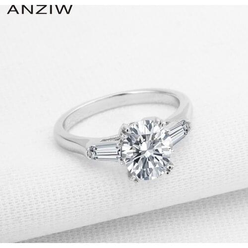 Real Pure 925 Sterling Silver Ring Sona Synthetic Simulated Oval Cut Woman Wedding Engagment Ring Brides Anniversary Finger Ring