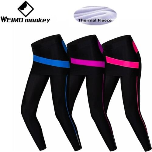 Winter Thermal Fleece Cycling pants WOMEN Bike pants Padded MTB bicycle Bottom Female SPORTS Road mountain pant Tights red 2019