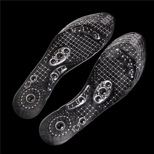 1Pair Non-Slip Gel Insole Transparent Shoe Pad Magnet Therapy Fatigue Remove Elastic Relaxation Massage Comfort Health Care