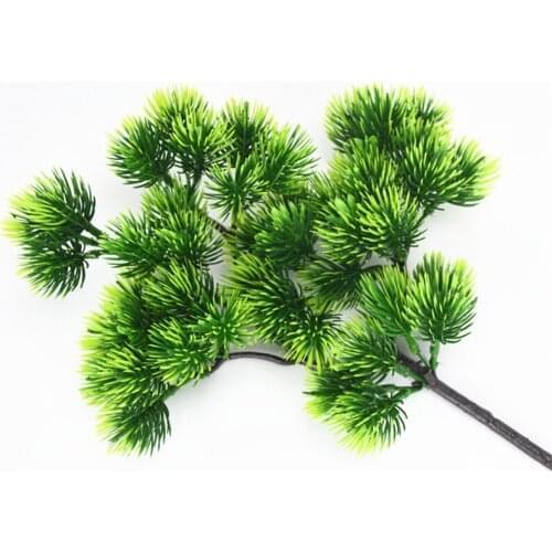 1PC Artificial Pine Branch Lifelike Plastic Plant Office Desk Ornaments Faux Pine Branch Wedding Festival Home Garden Decor