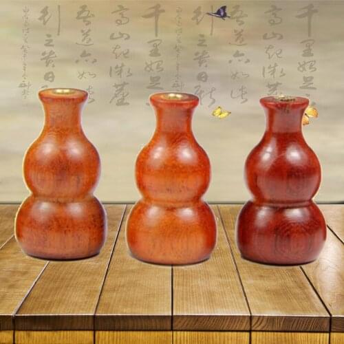 1PC Rosewood Gourd Incense Holder Stick Incense Small Incense Burner Mini Wood Incense Holder Home Decoration Supplies