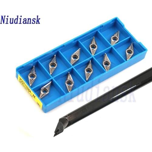 10pcs VCGT1103 Carbide Inserts 1pc Internal Turning Tool Holder S16Q-SVJCR11 S20R-SVJCR11 S16Q-SVJCL11 Arbor CNC Lathe Tools Set