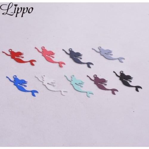 100pcs AC6488 8mm*24mm Pretty Mermaid charms Articles