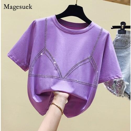 2021 Summer New Fashion Irregular Side Buckle Short Length T-shirts Female Solid Harajuku Shirt Tops Short Sleeve T Shirt 10018