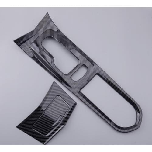 3pcs Car Print Switch Gear Shift Box Panel Cover Carbon Fiber Texture Black fit for Cadillac ATS-L 2014 2015 2016 2017 2018