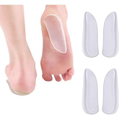 ABDB-2 Pairs Medial & Lateral Heel Wedge Silicone Insoles - Corrective Adhesive Shoe Inserts for Foot Alignment, Knock Knee Pain