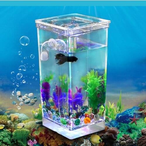 Filter Acrylic Fish Tank Landscape Rectangular Office Goldfish Fish Tank Natural Table Live Acquario Fish Accessories EI50YG