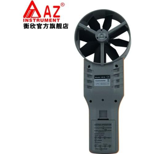 AZ8916 10cm Vane TEMP&Anemometer Measures Air Velocity Volume Temperature Tester Wind Speed Measurement