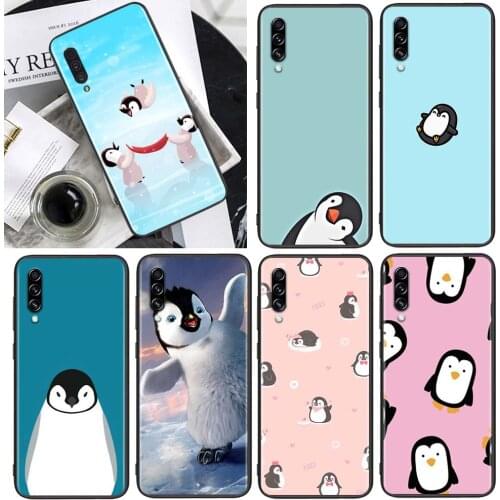 Lovely Penguin for Samsung Galaxy A90 A80 A70 A60 A50 A40 M30 A20E A2Core A10S A10E Soft Black Phone Case