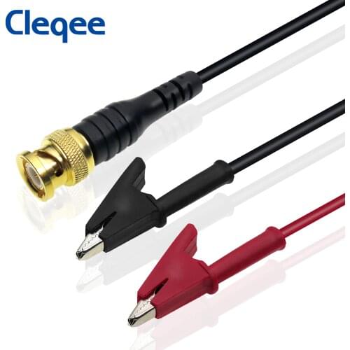 Cleqee P1061 Gold plated Pure Copper BNC plug to 10mm open range Insulated Alligator Clips Test Lead